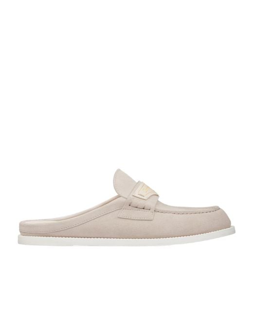 Dior White Christian Boy Logo Debossed Slip-On Sandals