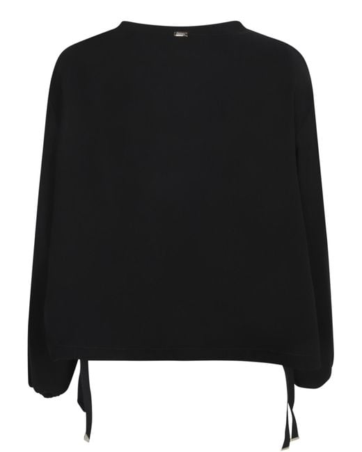Herno Black Drawstring-Hem Sweatshirt