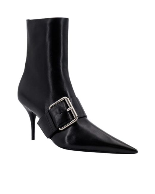 Balenciaga Black Knife 80 Belted Ankle Boots