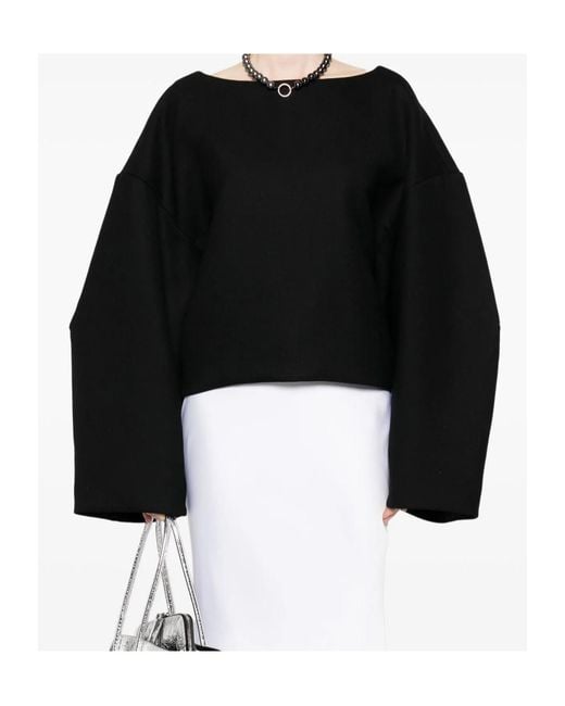Entire studios Black Wide-Leg Boat Neck Jumper for men