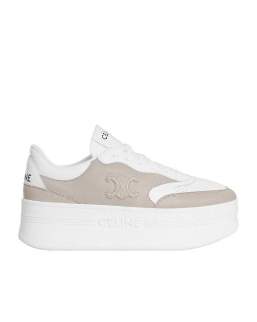 Céline White Block Sneaker With Triomphe