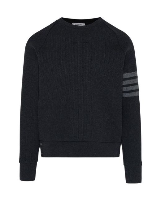 Thom Browne Blue 4-Bar Raglan-Sleeve Sweatshirt for men