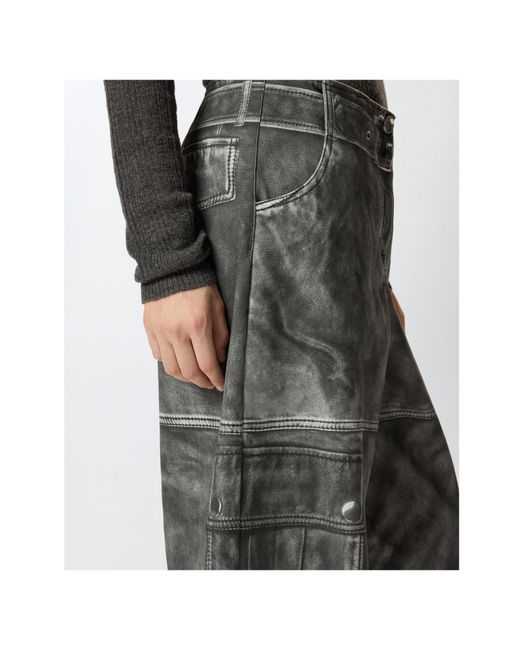 Pinko Gray Distresses Straight Trousers