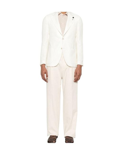 Lardini White Single-Breasted Blazer for men