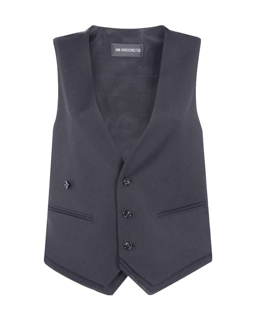 Ann Demeulemeester Blue Button-Up Vest