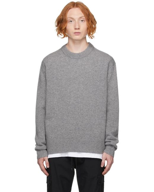 FRAME Gray Logo Knitted Pullover for men