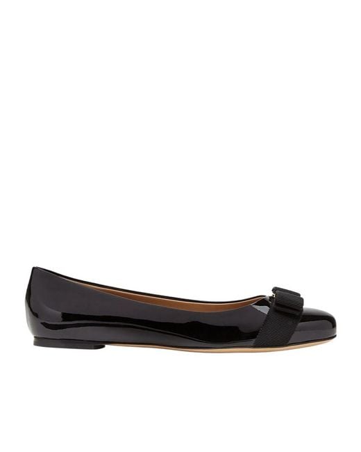 Ferragamo Black Varina Ballerina Shoes