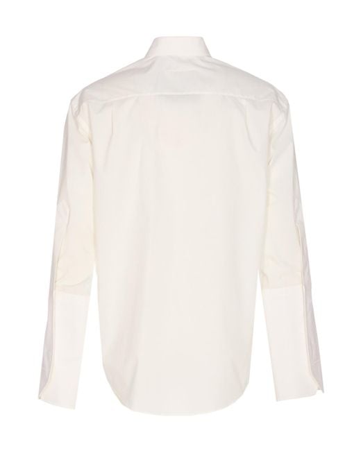 MM6 by Maison Martin Margiela White Long-Sleeved Buttoned Shirt