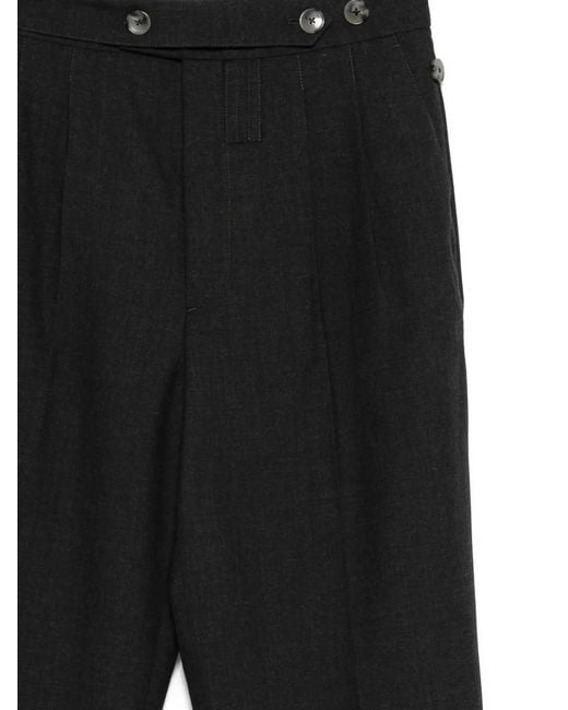 NAMACHEKO Black Hav Button Pleated Trousers for men