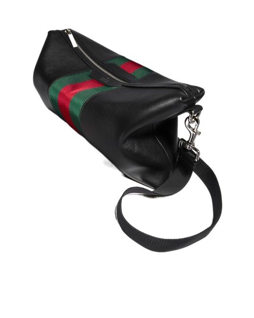 Gucci Black Mega Web Trademark Medium Crossbody Bag for men