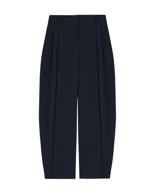 Alexander McQueen Blue Wide Leg Tailored Trousers