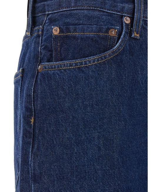 Agolde Blue 'Dame' Jeans With Logo Patch On The Rear And Wide Leg