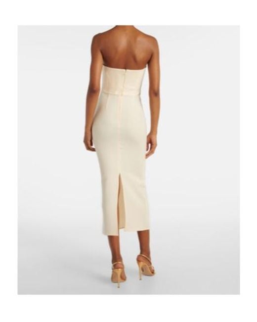 Alex Perry White Crepe Midi Dress