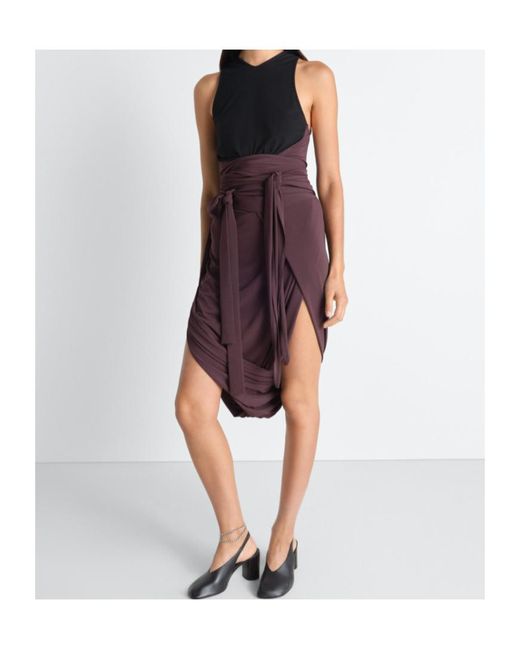 Lemaire Purple Draped Sleeveless Dress