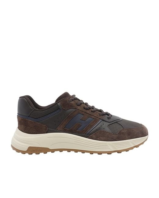 Hogan Black Hyperlight Suede-Panel Sneakers for men