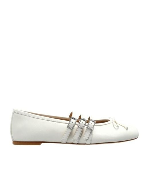 Stuart Weitzman White Celeste Ballet Flats