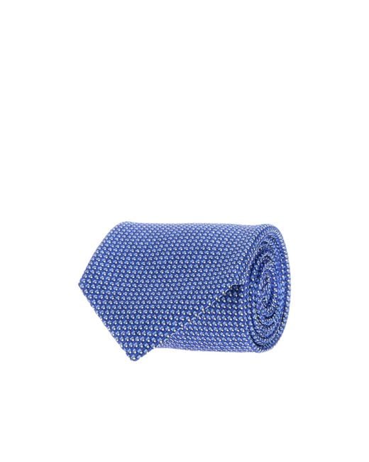 Brioni Blue Embroidered Tie for men
