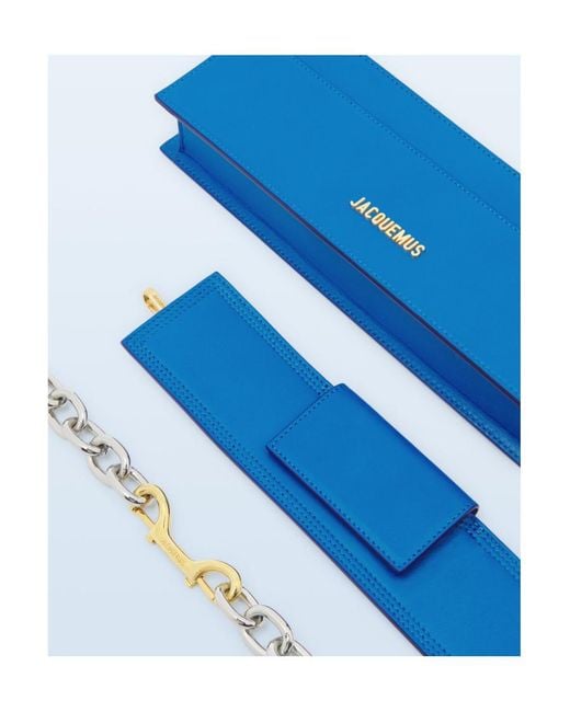 Jacquemus Blue Logo-Plaque Leather Shoulder Bag