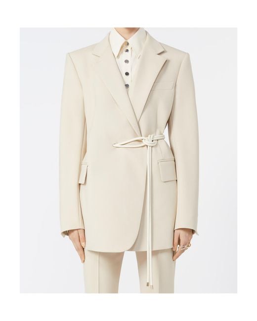 Sportmax Natural Glassa Tied Long-Sleeved Blazer