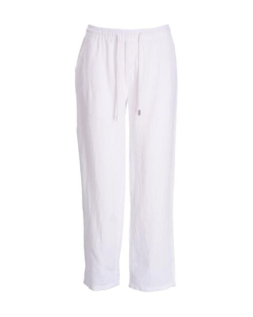 Vilebrequin White Linen Drawstring Pants for men
