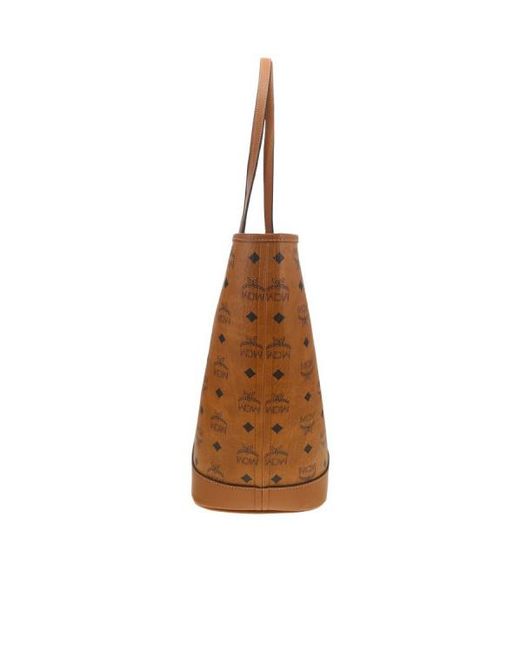 MCM Brown Logo-Pattern Tote Bag
