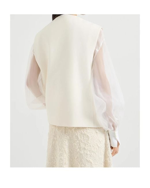 Brunello Cucinelli White Sleeveless Vest