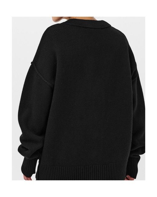 AMI Black V-Neck Knit Cardigan