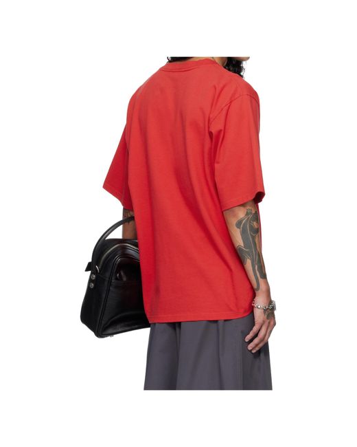 Lu'u Dan Red Concert Crew Neck T-Shirt for men