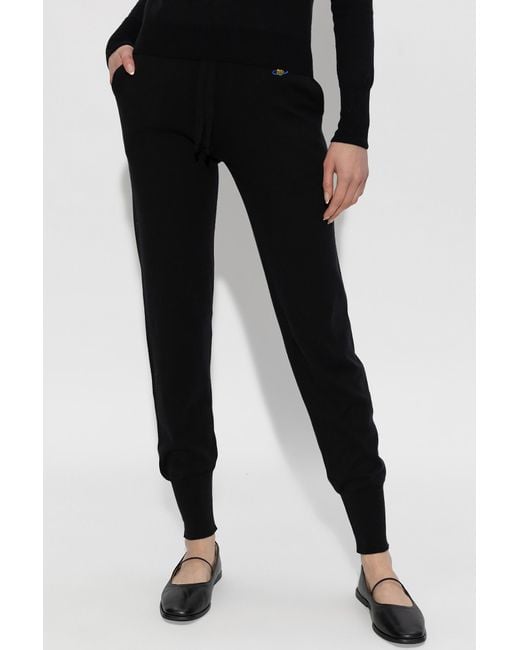 Vivienne Westwood Black Logo-Embroidered Knitted Sweatpants