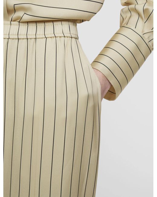 Joseph White Striped Wide-Leg Pants