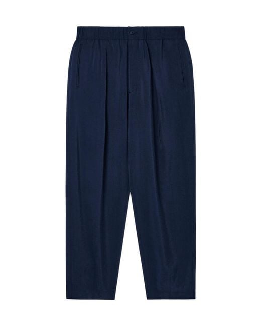 Giorgio Armani Blue Pleated Trousers for men
