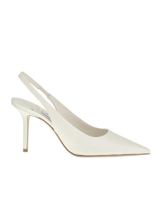 Jimmy Choo White Slingback Pointed Toe Pumps