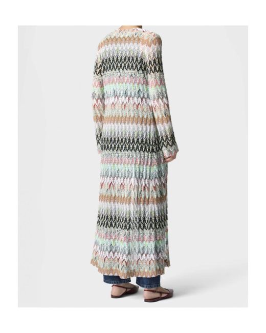 Missoni White Zigzag Long Cardigan