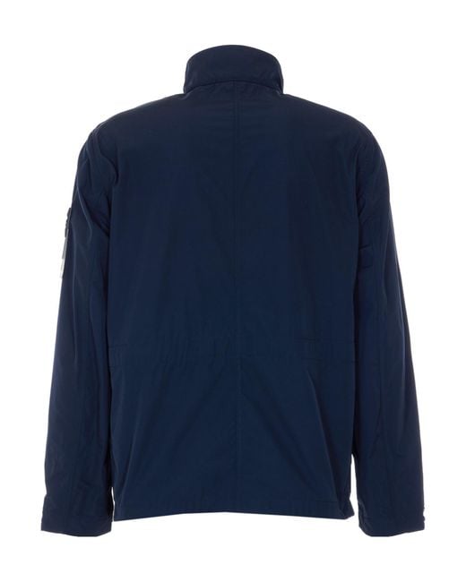 Stone Island Blue Logo Patch Pocket Detail Jacket for men