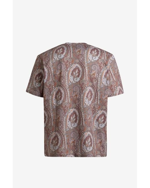 Etro Multicolor Printed Cotton T-Shirt for men