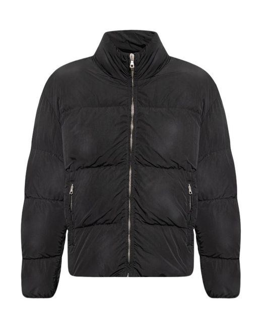 Palm Angels Black Logo-Embroidered Padded Jacket for men