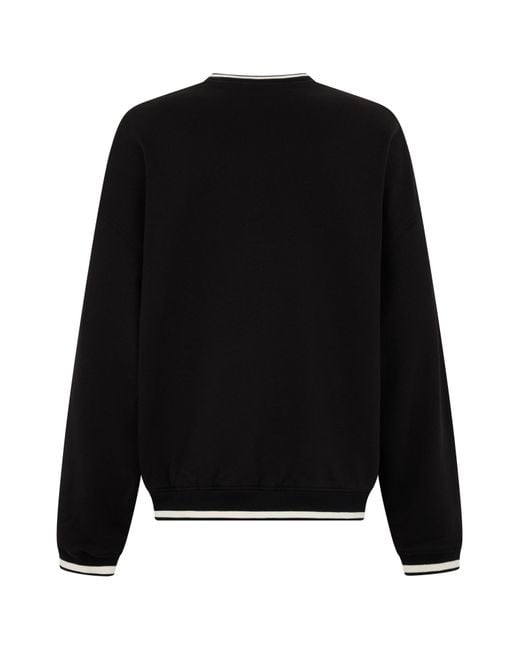 Dolce & Gabbana Black Logo-Detail Ribbed-Knit Sweater for men