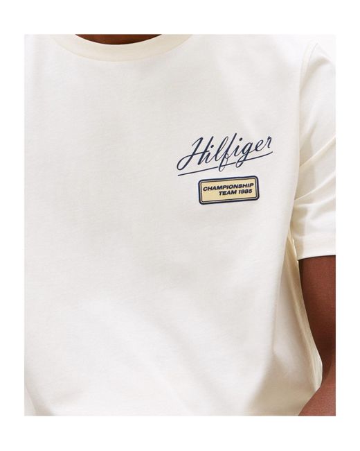 Tommy Hilfiger White Logo Short Sleeve T-Shirt for men