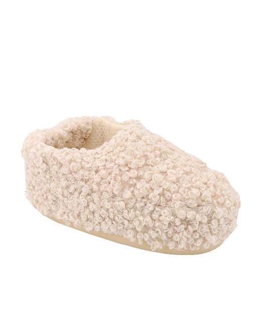 Moon Boot Natural Faux Curly Slip-On Sandals