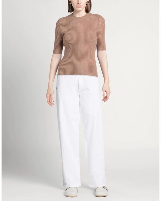 Rag & Bone White Plain Colour Wide-Leg Jeans