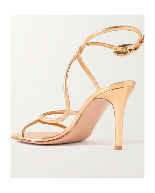 Gianvito Rossi Metallic Open-Toe High-Heeled Sandals