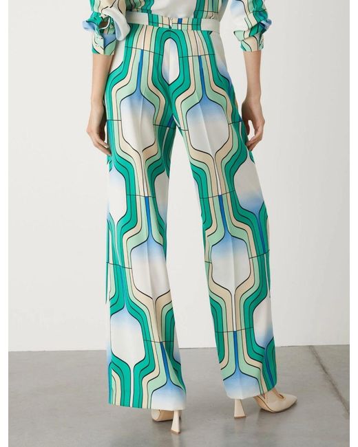 Marella Green Patterned Casual Pants