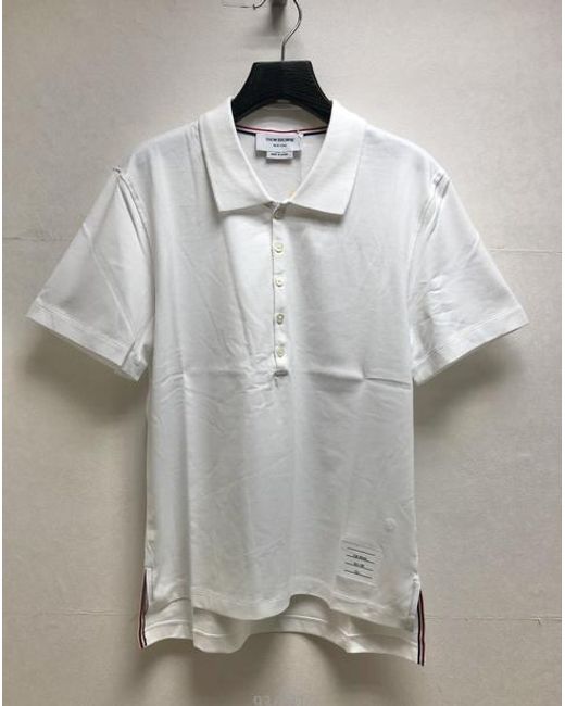 Thom Browne White Rwb Stripe Polo Shirt for men