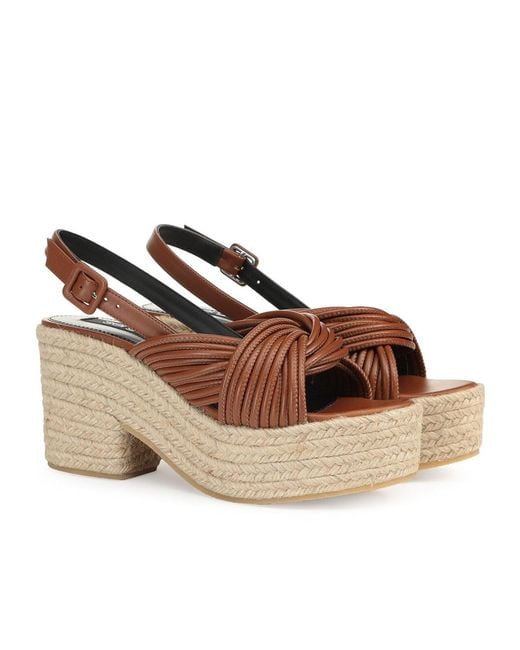 Sergio Rossi Brown Thick-Soled High-Heeled Sandals
