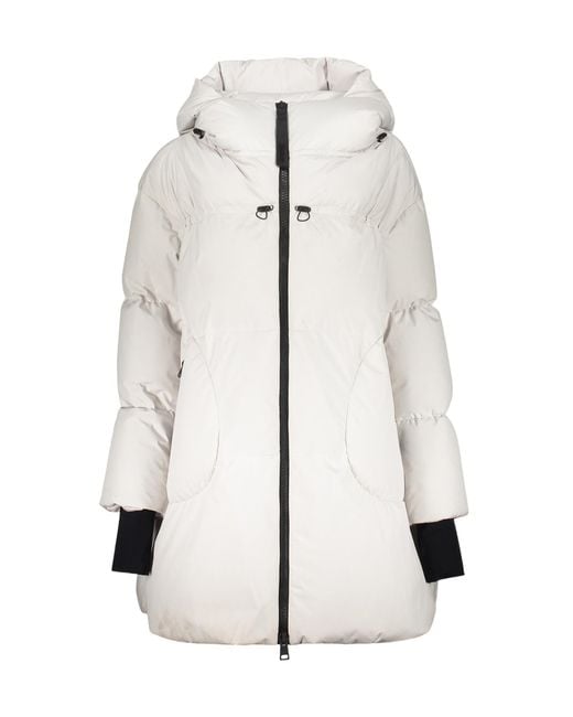 Herno White Elegant Long Jacket With Hood