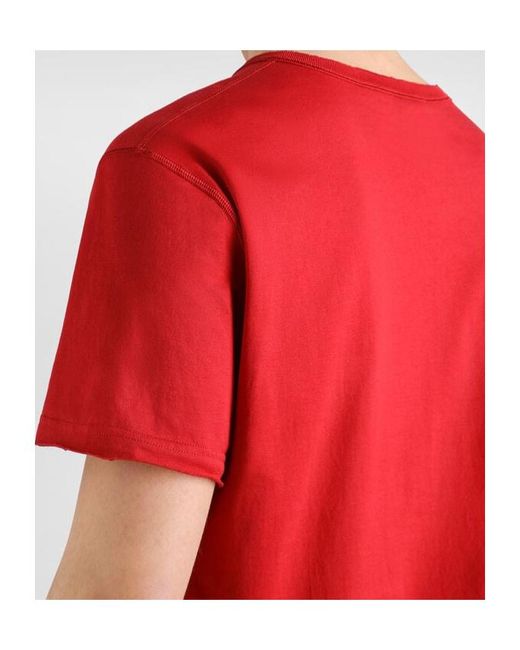 Dolce & Gabbana Red Crest Raw-Edge T-Shirt for men