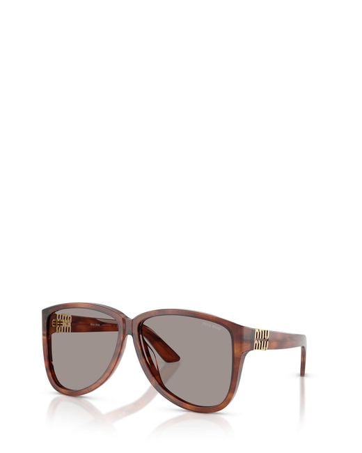 Miu Miu Multicolor Eyewear Oval Frame Full Rim Sunglasses