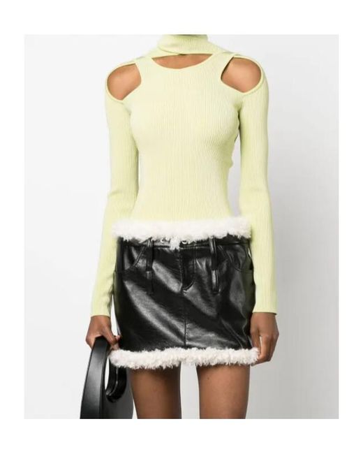 Coperni Yellow Cut-Out Ribbed-Knit Jumper
