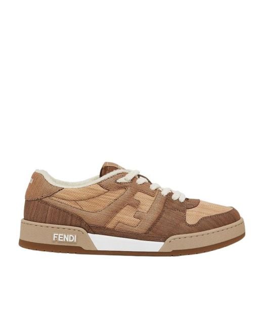 Fendi Brown Match Low-Top Sneakers for men