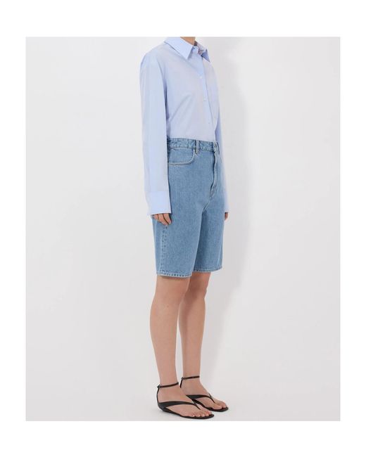 Loulou de Saison Blue High-Rise Denim Shorts